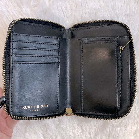 Kurt Geiger London Black Quilted Nylon Small Zip Around Wallet - Picture 6 of 9